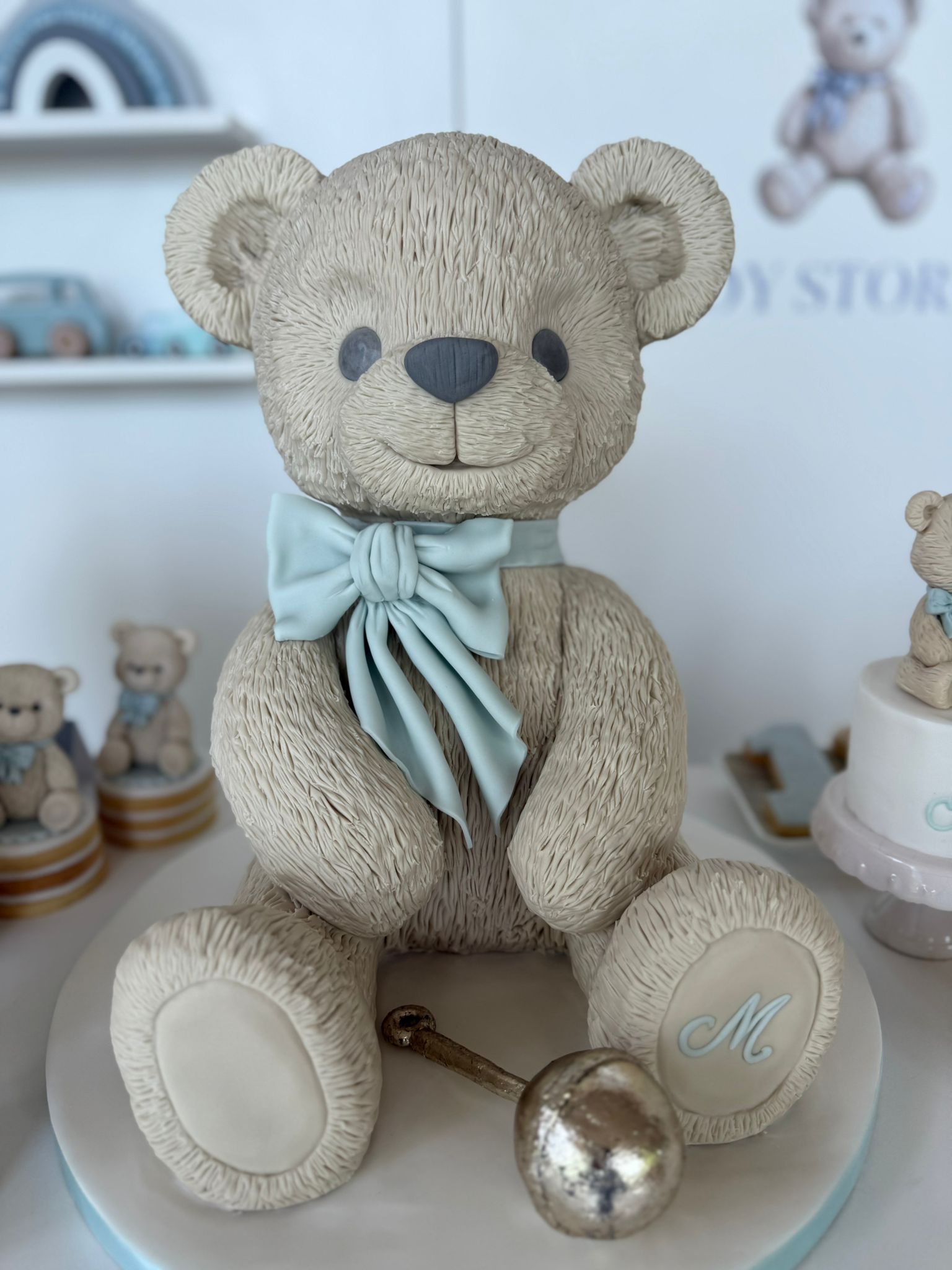 Baptizado Manuel · bolo urso