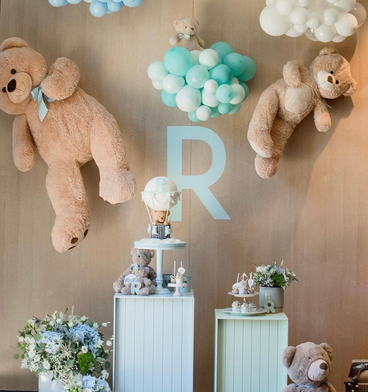 Baptizado Rodrigo · decoração ursinhos